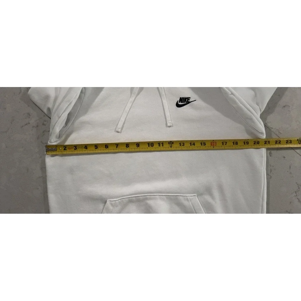 Nike Sportswear Hoodie Mens Small White Fleece Athleisure Swoosh Logo Sweatshirt